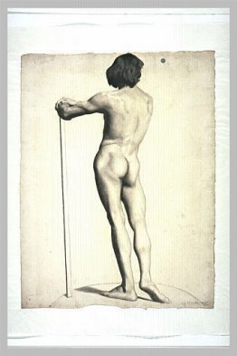Homme debout, appuyé sur un bâton Homme debout, appuyé sur un bâton