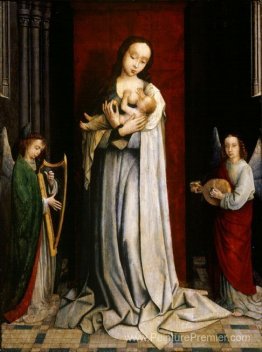 Madonna et enfant avec deux musiques qui font des anges Madonna et enfant avec deux musiques qui font des anges