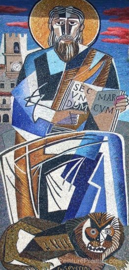 Mosaïque à l'église de Saint-Marc, Cortona, Italie Mosaïque à l'église de Saint-Marc, Cortona, Italie