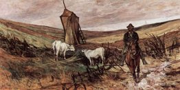 Berittender Hirte und Kühe Berittender Hirte und Kühe