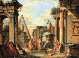 Un capriccio de ruines classiques avec des diogènes jetant sa ta Un capriccio de ruines classiques avec des diogènes jetant sa ta