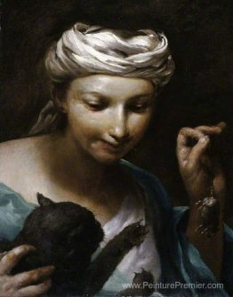 Fille avec un chat Fille avec un chat