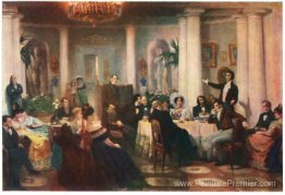 Pouchkin et ses amis écoutent Mickiewicz dans le salon de la pri Pouchkin et ses amis écoutent Mickiewicz dans le salon de la pri