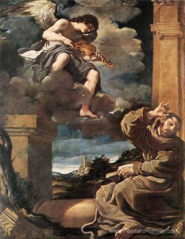 St Francis avec un ange jouant du violon St Francis avec un ange jouant du violon