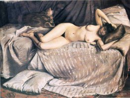 Femme nue allongée sur un canapé Femme nue allongée sur un canapé