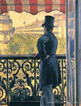 Homme sur un balcon, Boulevard Haussmann Homme sur un balcon, Boulevard Haussmann
