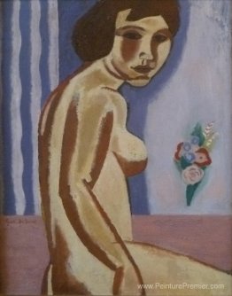 Femme nue avec bouquet de fleurs Femme nue avec bouquet de fleurs