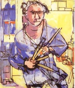 Autoportrait avec des pinceaux Autoportrait avec des pinceaux