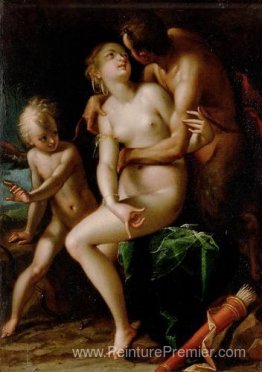 Vénus, Cupidon et un satyre Vénus, Cupidon et un satyre