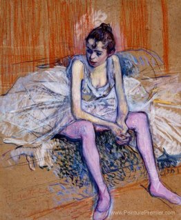 Danseuse assise en collants roses Danseuse assise en collants roses