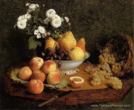 Fleurs et fruits sur une table Fleurs et fruits sur une table