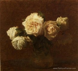Roses roses jaunes dans un vase en verre Roses roses jaunes dans un vase en verre