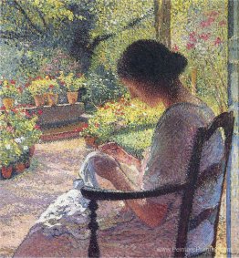 Une femme coudre Une femme coudre