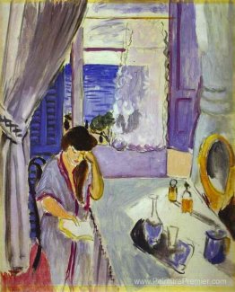 Femme lisant à une coiffeuse (Interieur, Nice) Femme lisant à une coiffeuse (Interieur, Nice)
