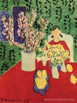 Fleurs de prune, fond vert Fleurs de prune, fond vert