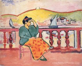 Dame sur une terrasse Dame sur une terrasse