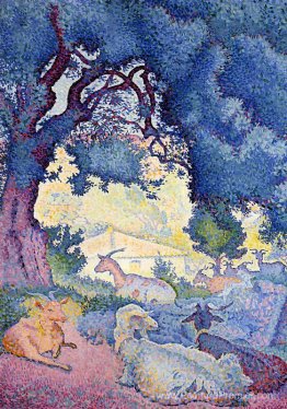 Paysage avec des chèvres Paysage avec des chèvres
