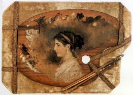 Portrait d'une femme sur une palette Portrait d'une femme sur une palette
