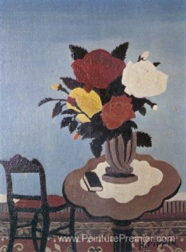 Roses avec chaise rouge Roses avec chaise rouge