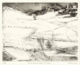Paysage des neiges à Arveyes à Canton Vaud - gravure de l'art im Paysage des neiges à Arveyes à Canton Vaud - gravure de l'art im