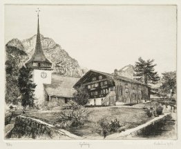 L'église et la tour de Gsteig, à Canton Bern, en Suisse L'église et la tour de Gsteig, à Canton Bern, en Suisse