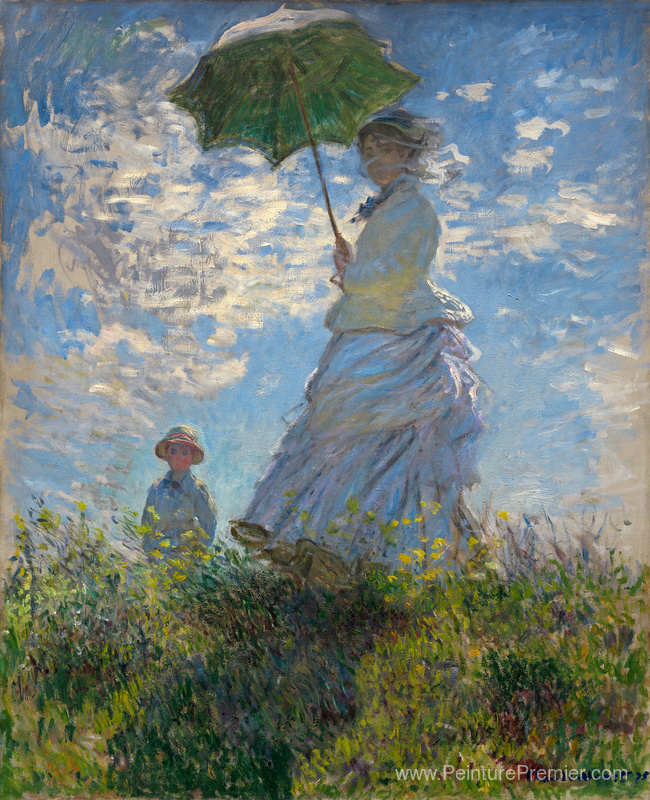 La promenade, femme avec un parasol