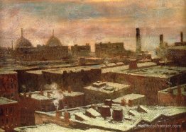 Vue sur les toits de la ville en hiver Vue sur les toits de la ville en hiver
