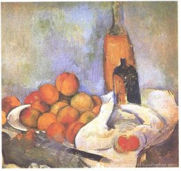 Nature morte avec des bouteilles et des pommes Nature morte avec des bouteilles et des pommes