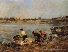 Blanchisseurs sur les rives des touques Blanchisseurs sur les rives des touques