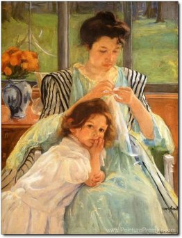 Jeune mère coudre Jeune mère coudre