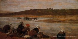 Blanchisseurs sur les rives des touques (l'effet du brouillard) Blanchisseurs sur les rives des touques (l'effet du brouillard)
