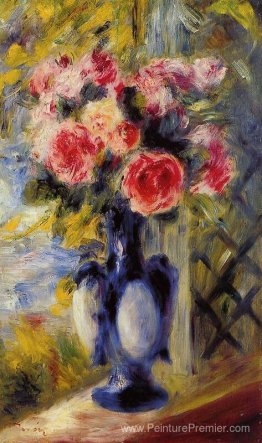 Bouquet de roses dans un vase bleu Bouquet de roses dans un vase bleu