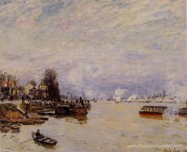 La Seine, vue depuis le quay de pont du jour La Seine, vue depuis le quay de pont du jour