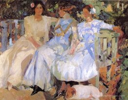 Ma femme et mes filles dans le jardin Ma femme et mes filles dans le jardin