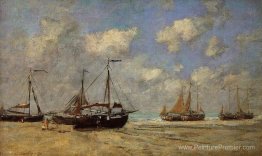 Scheveningen, des bateaux échoués sur le rivage Scheveningen, des bateaux échoués sur le rivage
