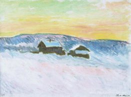 Payage de Norvège, les maisons bleues Payage de Norvège, les maisons bleues