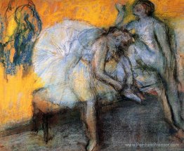 Deux danseurs en jaune et rose Deux danseurs en jaune et rose