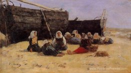 Fishwomen assis sur la plage à Berck Fishwomen assis sur la plage à Berck