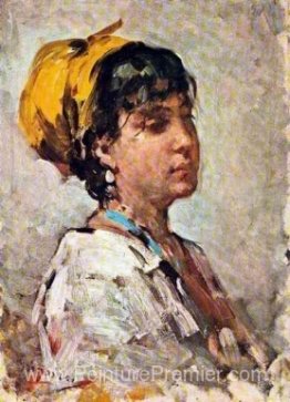 Fille avec du foulard jaune Fille avec du foulard jaune