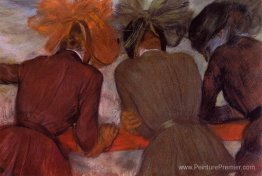 Les femmes se penchent sur une balustrade Les femmes se penchent sur une balustrade