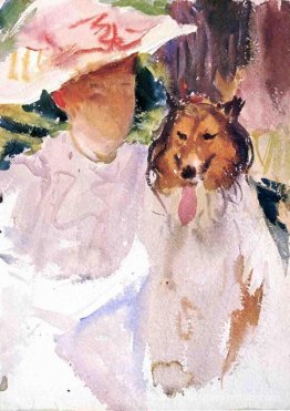 Femme avec Collie Femme avec Collie