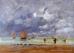 Pêcheurs et voiliers près de Trouville Pêcheurs et voiliers près de Trouville