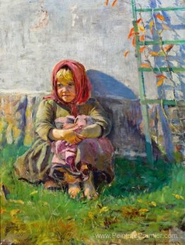 Petite fille dans un jardin Petite fille dans un jardin