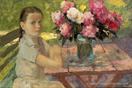 Fille aux pivoines Fille aux pivoines