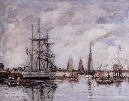 Deauville, Norwegian Three-Master quittant le port Deauville, Norwegian Three-Master quittant le port