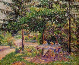 Enfants dans un jardin à Eragny Enfants dans un jardin à Eragny