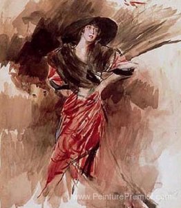 Dame en robe rouge Dame en robe rouge