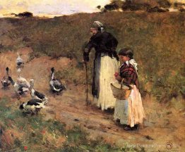 Vieille femme avec enfant et oie Vieille femme avec enfant et oie