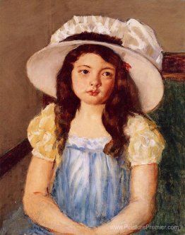 Françoise portant un gros chapeau blanc Françoise portant un gros chapeau blanc