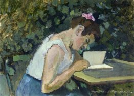 Femme lisant dans un jardin Femme lisant dans un jardin